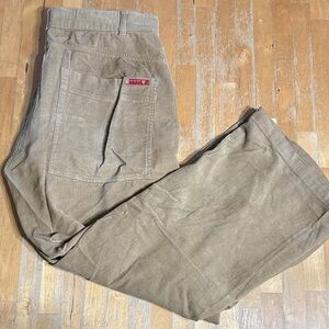 Guess Men's Wide Leg Corduroy Pants in Tan